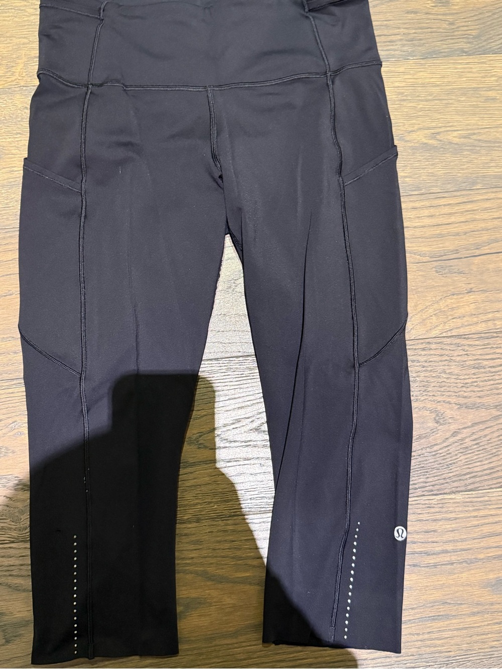 lululemon athletica Men's Black Jogger Capris with Reflective Detailing